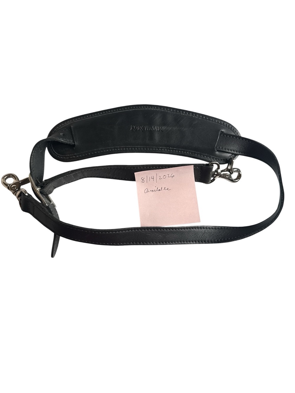 KORCHMAR Black Leather AsjustableShoulder Strap for Men Bags
